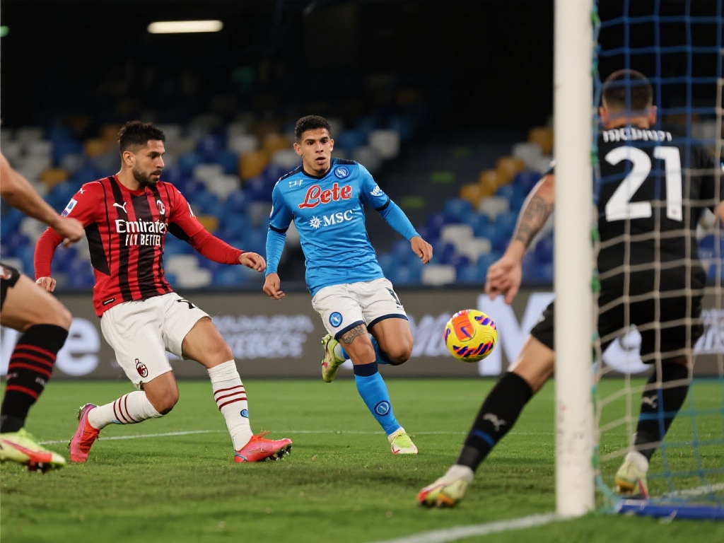 那不勒斯2-1险胜AC米兰，希门尼斯罚丢点球，约维奇建功